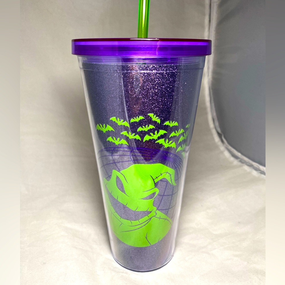 Disney Parks Oogie Boogie Bash Cup Tumbler w/Straw Purple Green 22oz DCA